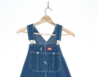 Vintage Dickies Indigo Cotton Overalls - Distressed Denim 40x32