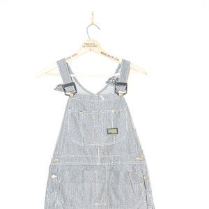 Ingeniero raya Denim Painter Baberos generales 34 W 29 L en general Vintage Drill Chore ropa de trabajo Jeans / baberos a rayas / Dickies / alto / pequeño