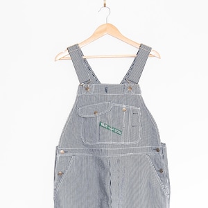 Ingeniero raya Denim Painter Baberos generales 42 W 31 L en general Vintage Drill Chore ropa de trabajo Jeans / baberos a rayas / Dickies / alto / pequeño
