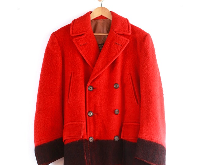 Hudson's Bay Vintage 1930's Four Point Coat XL / XXL Red and Black ...