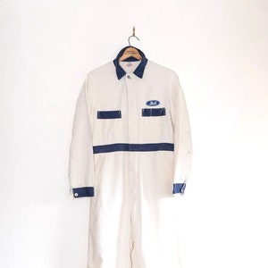 Vintage Sanforized Detroit Mfg All Engineer Stripe Cotton Coveralls Mens 42 Vintage Overalls Union Made in USA / Boiler jumpsuit workwear