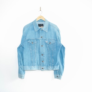 Vintage Ford 70s Jean Jacket Medium Large 42 sanforized style union made wpl made in USA trucker jacket 1960s faded distressed