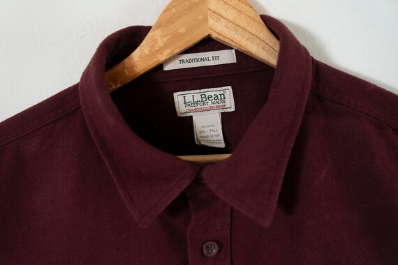 Vintage All Cotton Flannel Chamois Red oxford 80s… - image 3