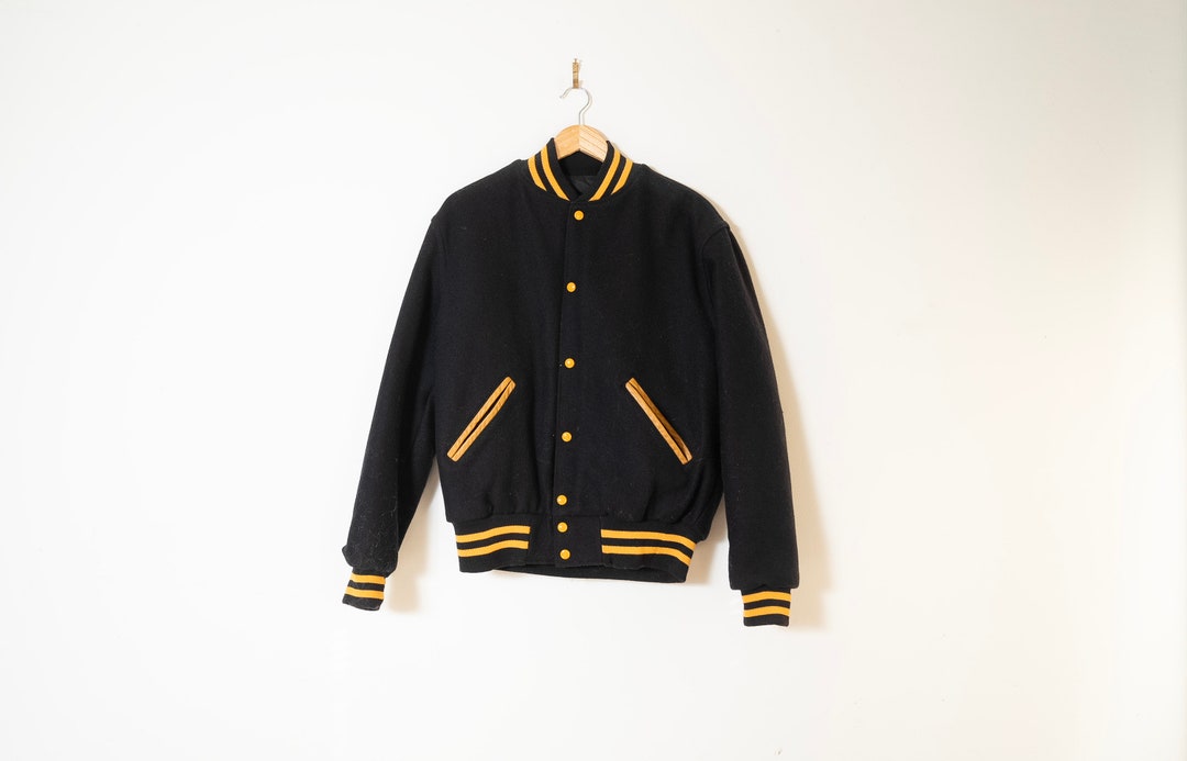 Vintage L or XL Varsity Jacket Wool With Chainstitch Detail Etsy