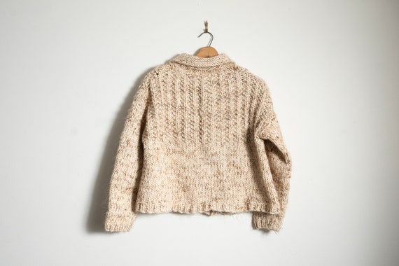 Off white Vintage L Fisherman Style Cable Knit wo… - image 4