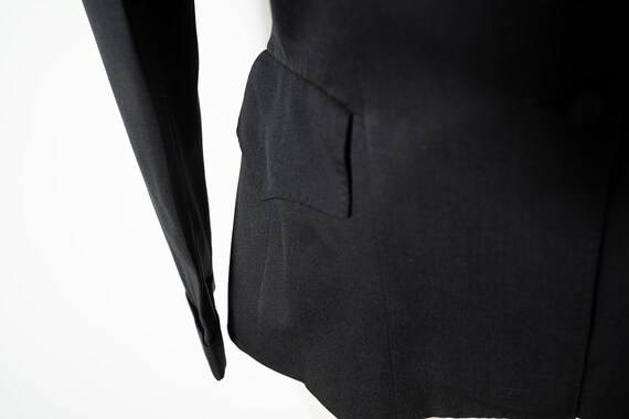 Vintage Black Wool Blazer: 1980s Tailored Jacket,… - image 6