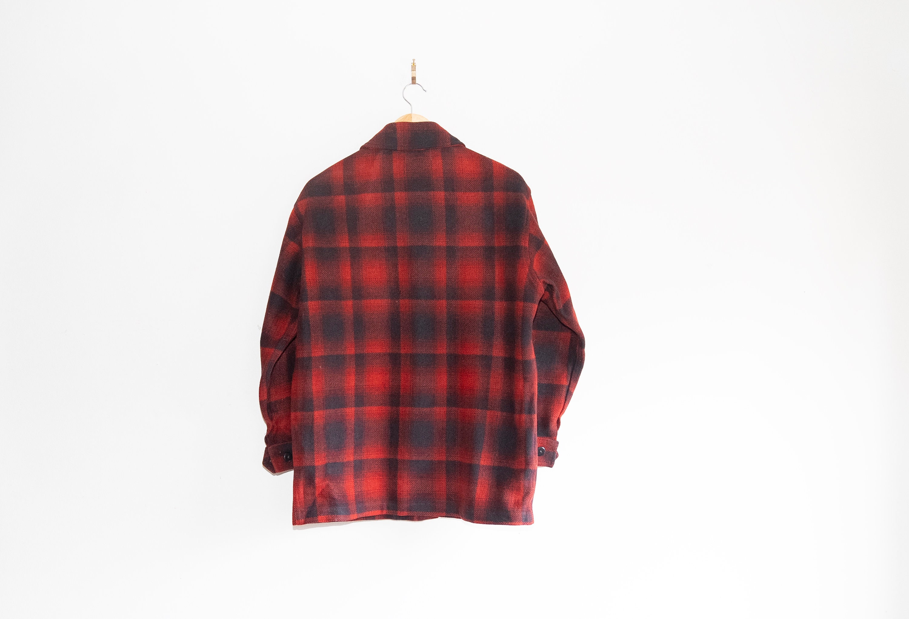Vintage Pendleton Wool Field Shirt: Red Plaid Flannel Jacket (M