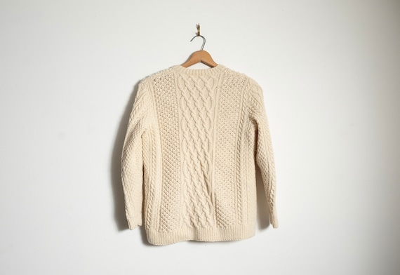 Off white Vintage L Fisherman Style Cable Knit wo… - image 3