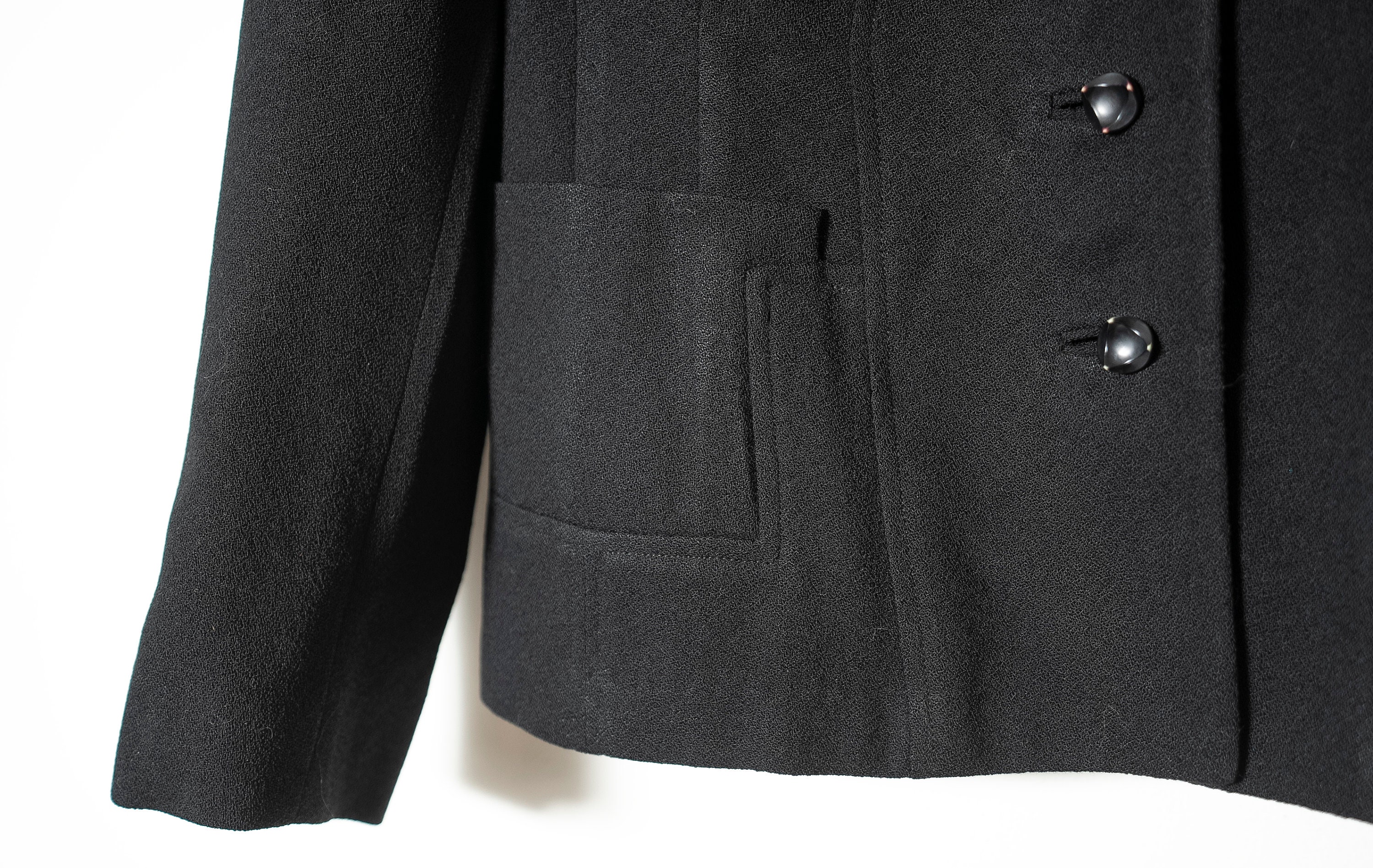 Vintage Black Wool Blazer: 1980s Tailored Jacket, Size Medium - Etsy