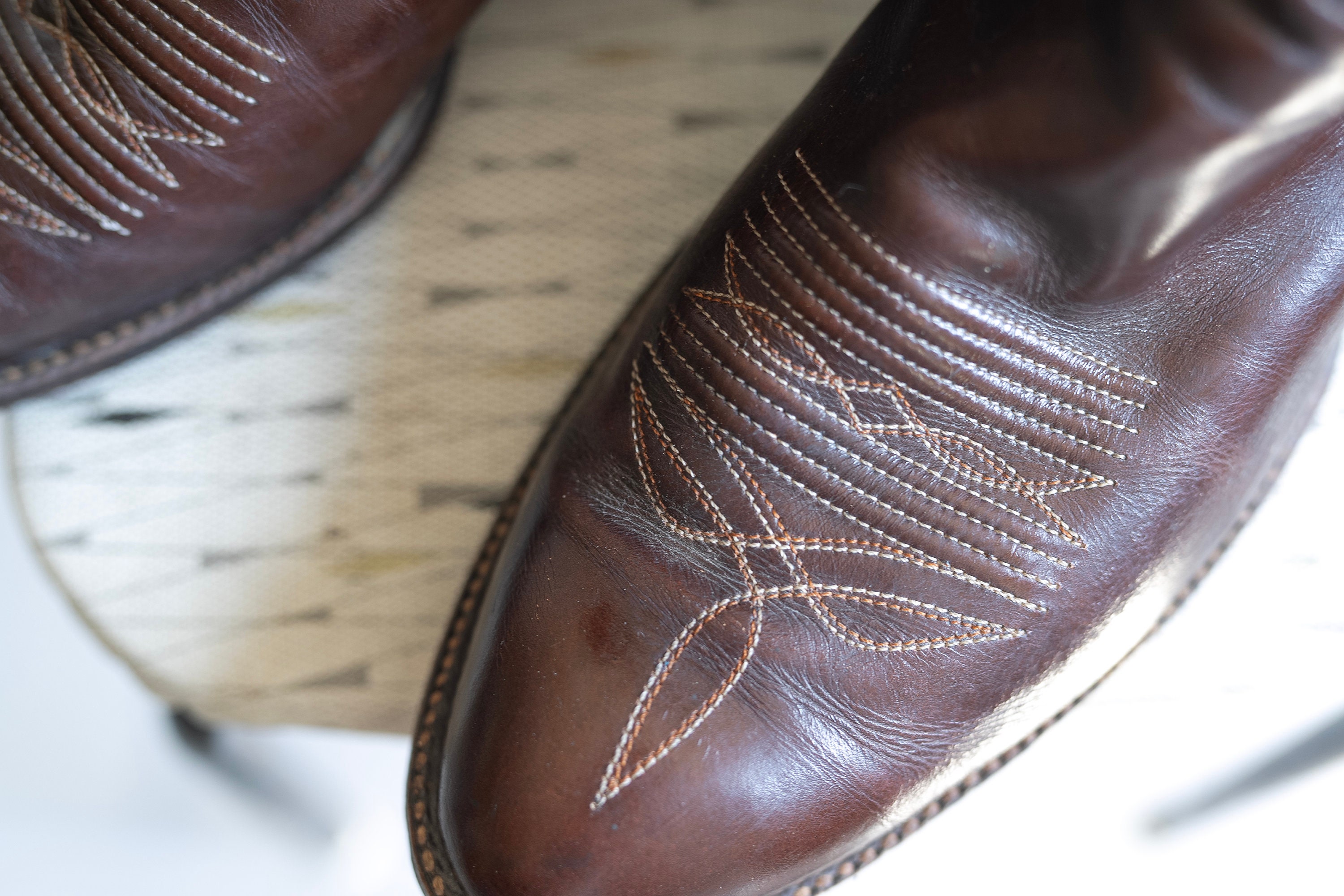 Vintage Dan Post Brown Leather‎ Cowboy Boots Men 13D Distressed Western Workwear Dan Post Men main image 3