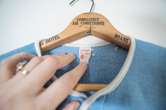 Vintage 60s Baby Blue Short Sleeve Sweatshirt Women Med Vintage 60s Baby Blue Short Sleeve Sweatshirt Women Med
