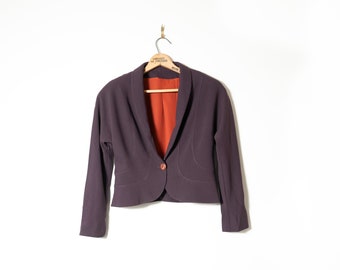 Vintage 1960s Crepe Blazer: Small Mod Tailored Rayon Jacket