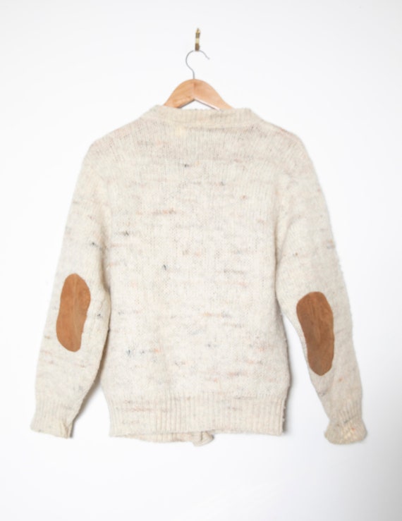 Off white Vintage M Marled elbow patch Knit wool … - image 3