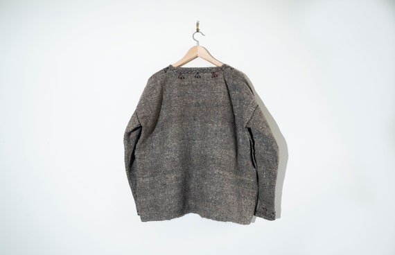 raw wool handloomed wrap coat handknit wool coat … - image 3