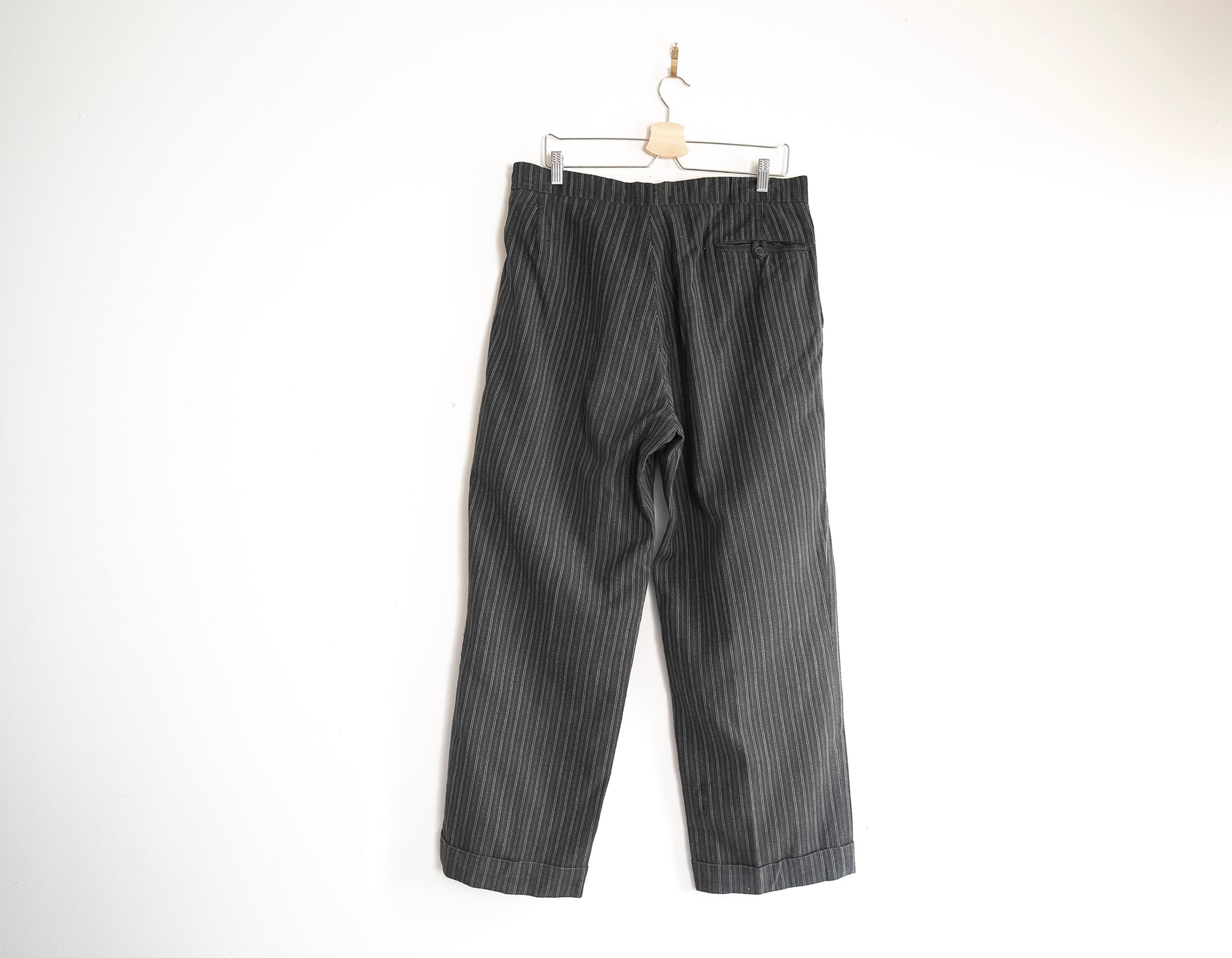Vintage 1950's French Chore Pants Gabardine Wool Stripe Vintage 1950's French Chore Pants Gabardine Wool Stripe