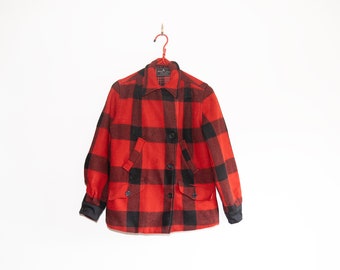 Vintage 1950s Buffalo Plaid Wool Field Jacket - Mens Medium
