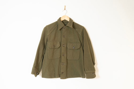 Mens Vintage US Army Wool blend Shirt XS Field Sh… - image 1