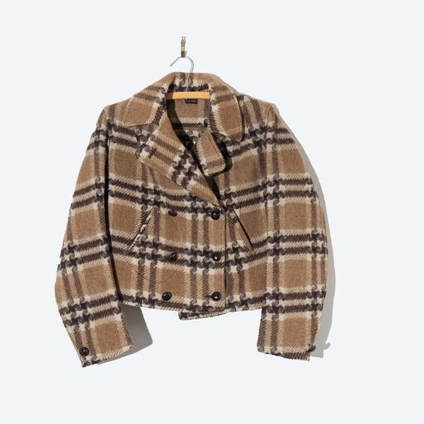 Wool Suit Collar Cropped Jacket
