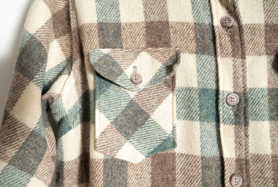 Vintage lana mujer botón abajo camisa de campo franela Oxford