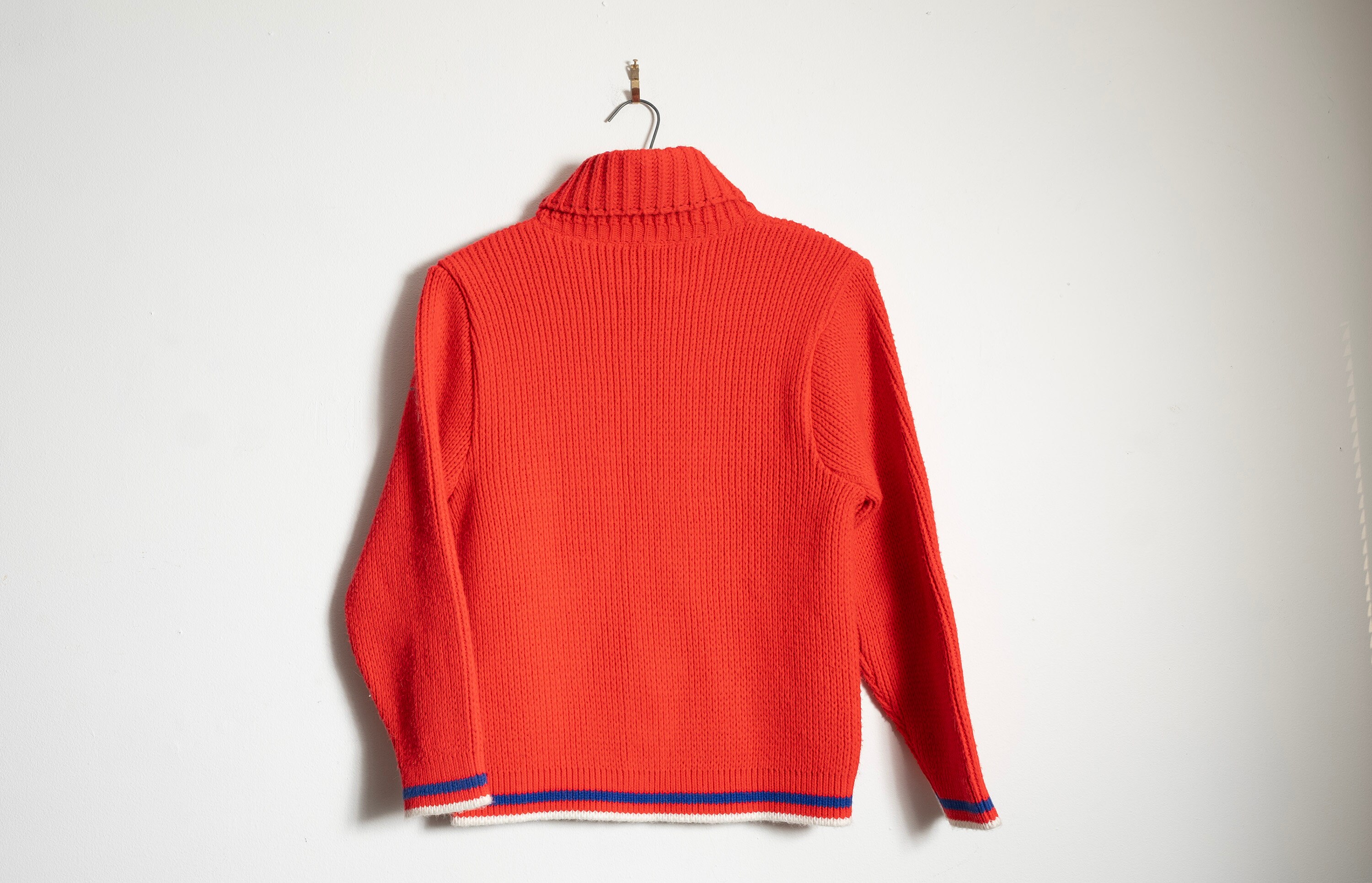 Vintage Red Acrylic Zip Cardigan: 1960s Mod Ski Sweater (M) - Etsy