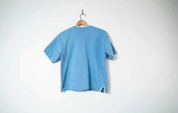 Vintage 60s Baby Blue Short Sleeve Sweatshirt Women Med Vintage 60s Baby Blue Short Sleeve Sweatshirt Women Med