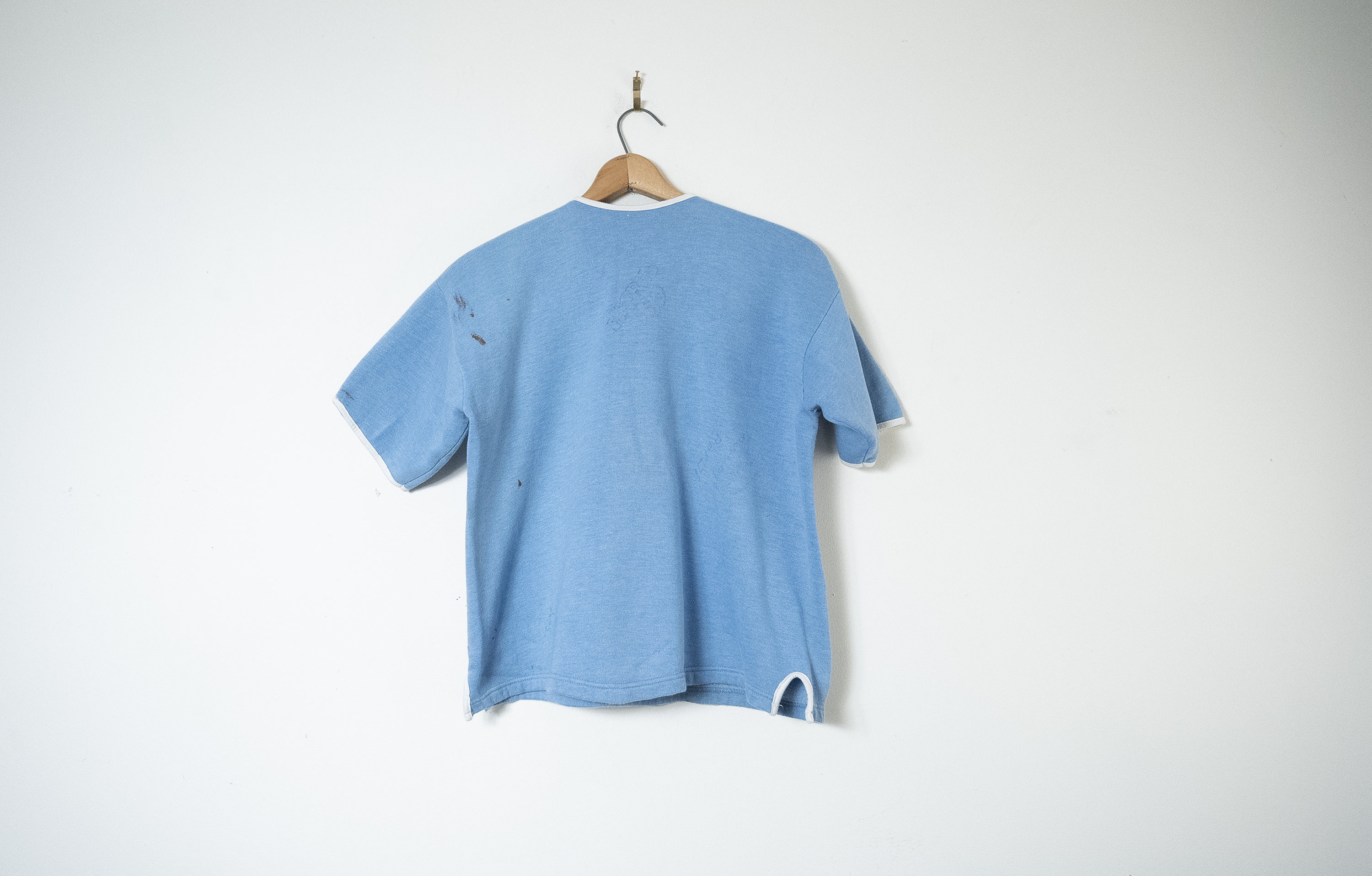 Vintage 60s Baby Blue Sweatshirt: Distressed Collegiate Sportswear 