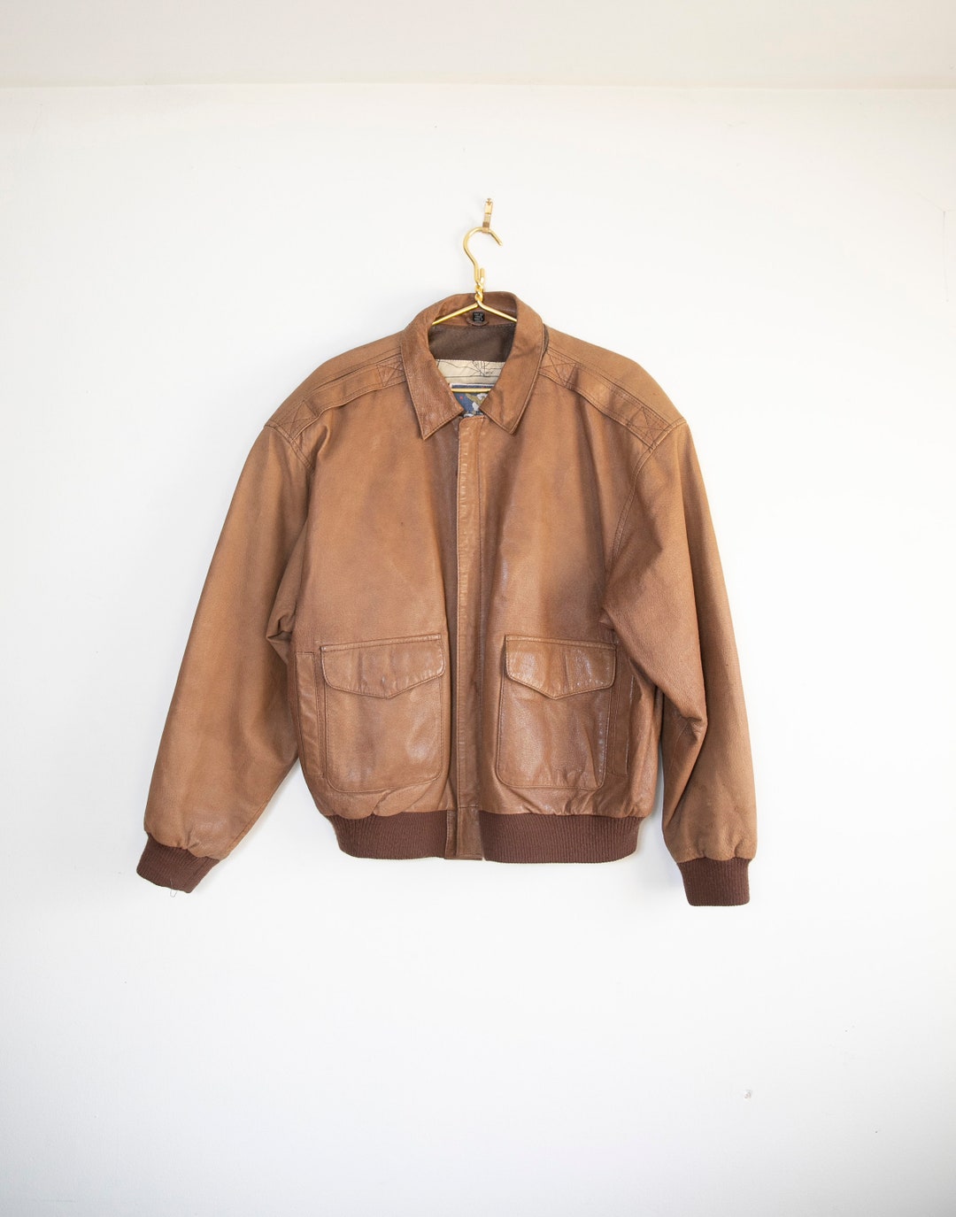 Vintage Brown Leather Aviator Made in USA Lined Jacket Mens Large 42 L / 80s Leather Bomber Jacket Flight Jacket Fitted Mens - Etsy Vintage Brown Leather Aviator Made in USA Lined Jacket Mens Large 42 L / 80s Leather Bomber Jacket Flight Jacket Fitted Mens - Etsy