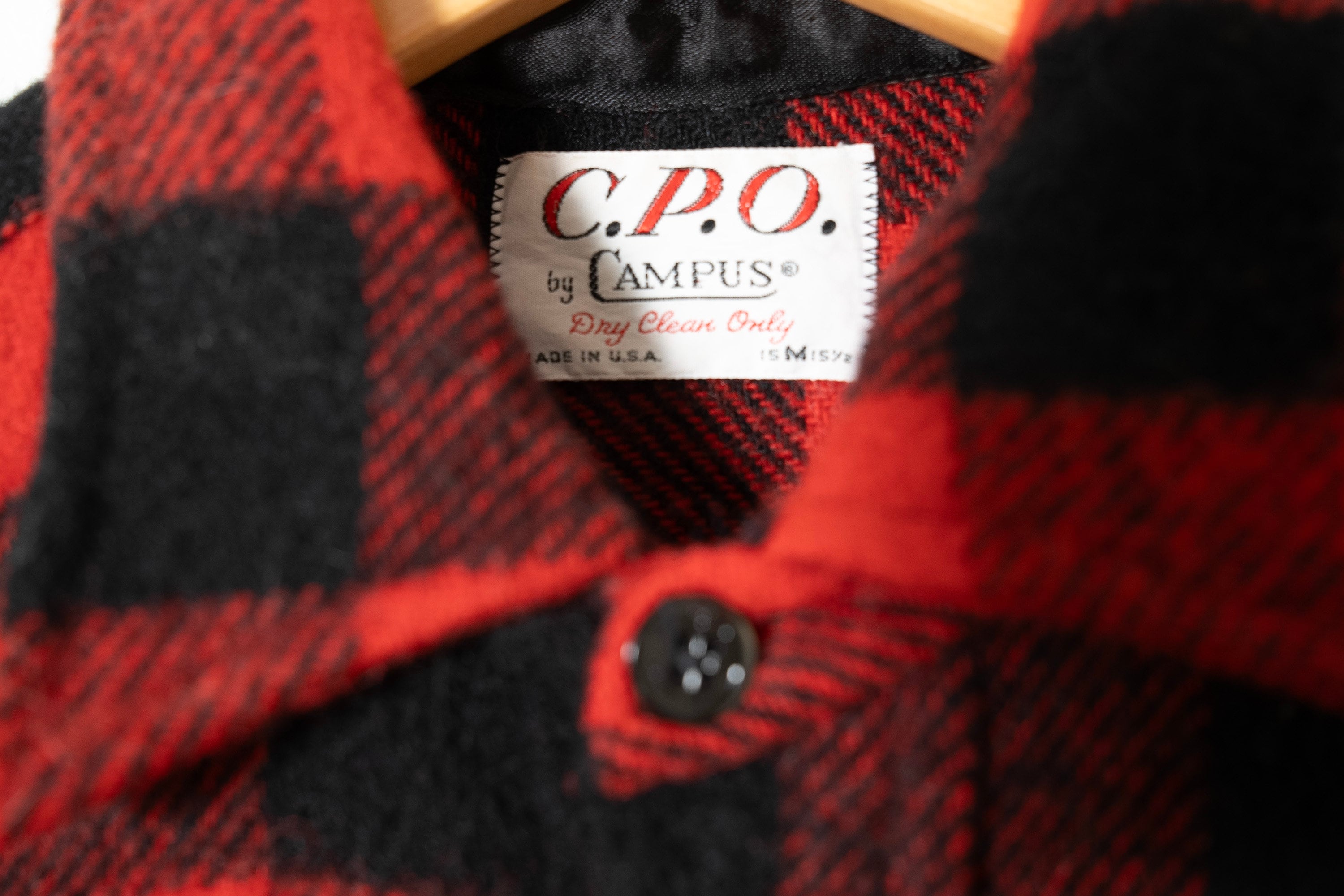 Vintage Black Plaid Wool Field Shirt: 1960s CPO Jacket (mens 