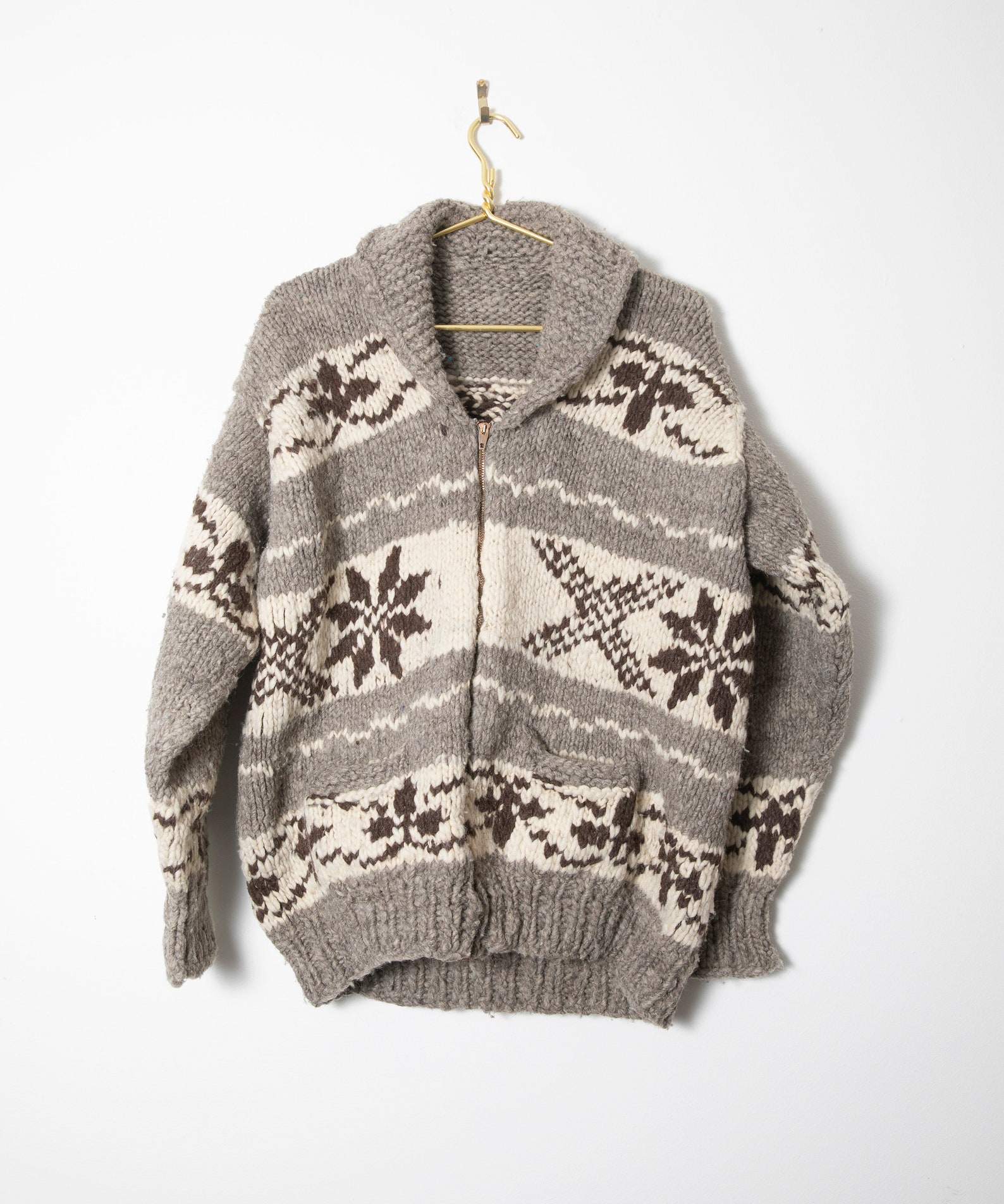 Authentic Cowichan Wool Knit Jacket Sweater L large / fleur | Etsy