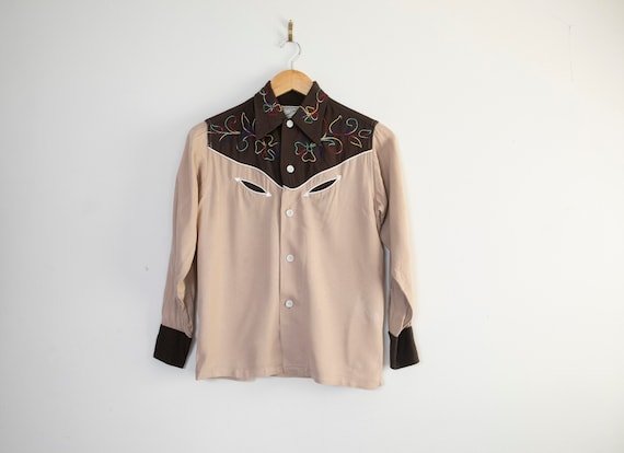 1950s Vintage Double R Ranch western button down … - image 1