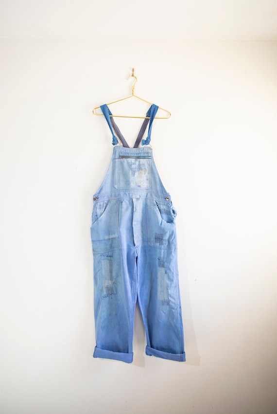 White Denim Painter Overall Bibs 36 W 28 L hand re