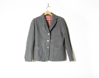 Vintage 1960s Gray Wool Blazer: Tailored Mod Jacket, Medium