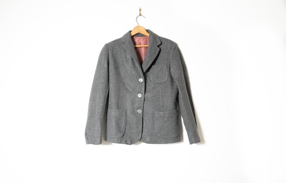 Vintage 1960s Gray Wool Blazer: Tailored Mod Jack… - image 1