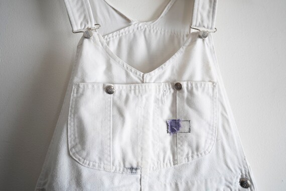 White Cotton Painter Overall Bibs 32 W 32 L White Overall Vintage