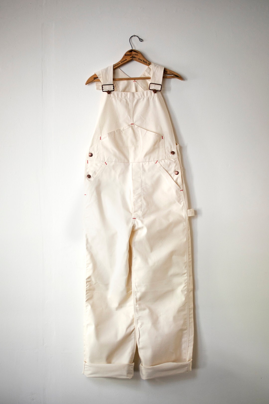 White Cotton Painter Overall Bibs 36 W 30 L White Overall Etsy