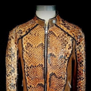 Python Brown - Men's leather jacket \snake\