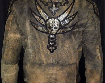 T-Rex XIII - Men's leather fur jacket by Pentagram