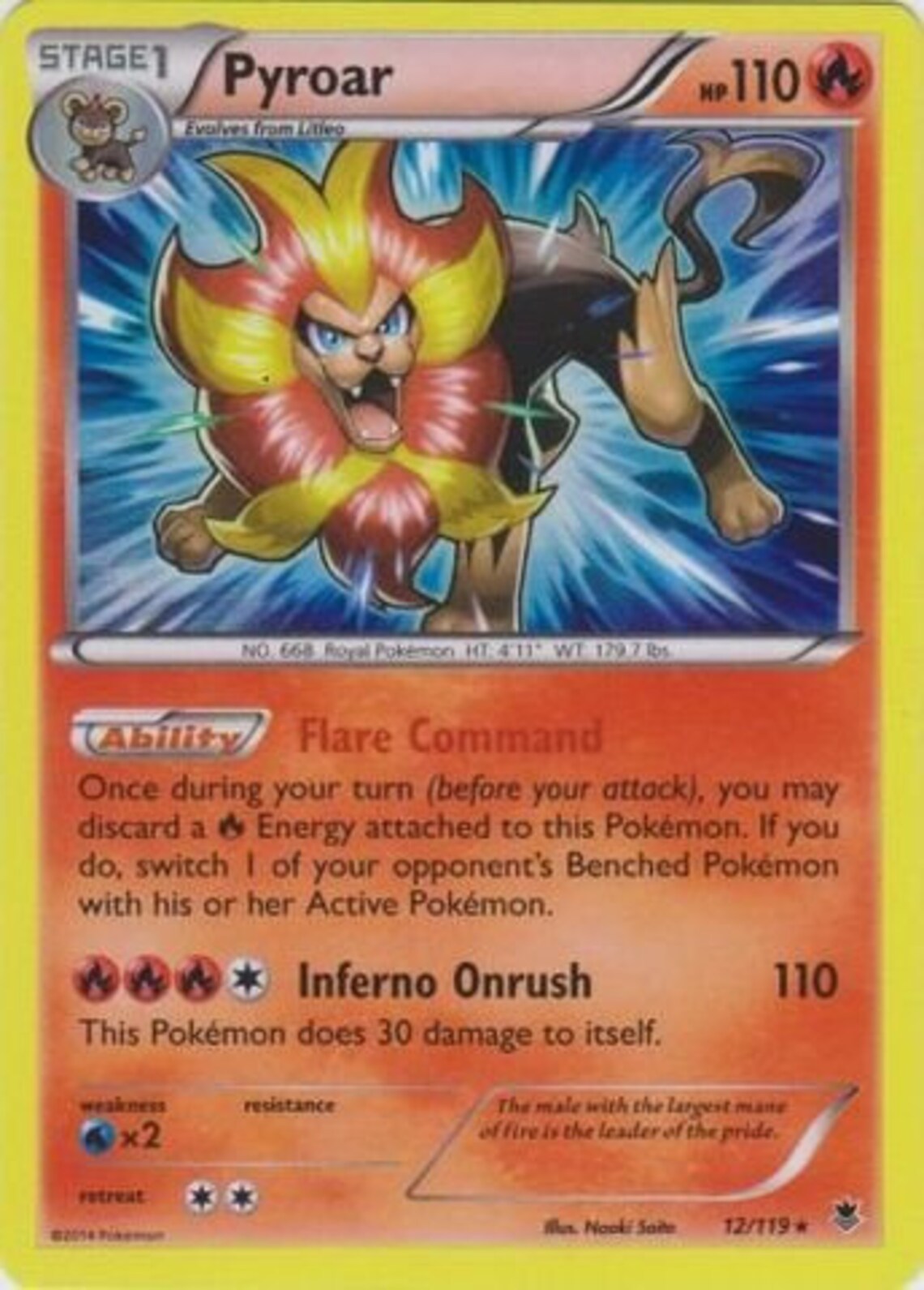 Painted Pokemon Card PYROAR Etsy