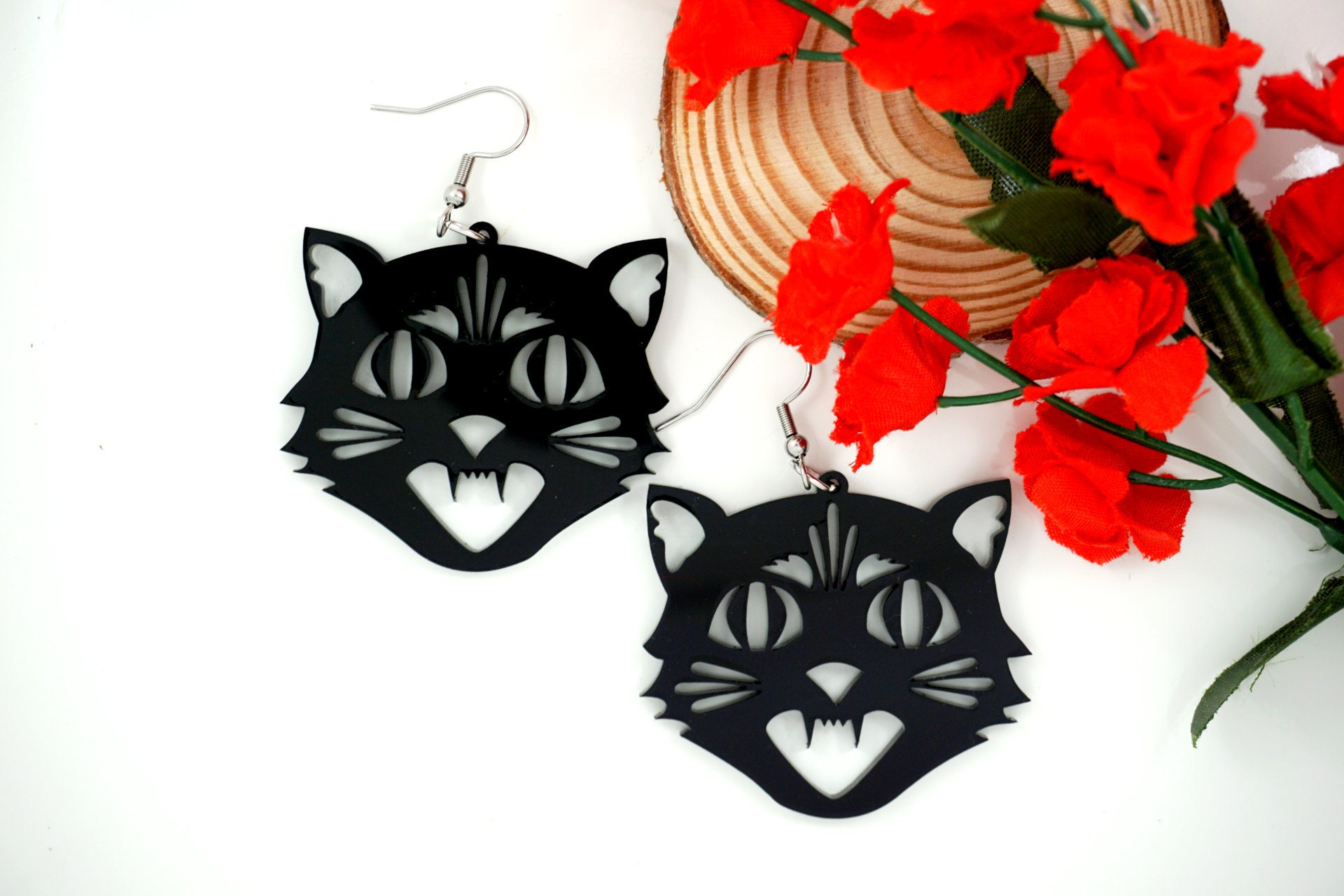 Vintage Cat, Vintage Halloween, Halloween Earrings, Spooky Earrings, …