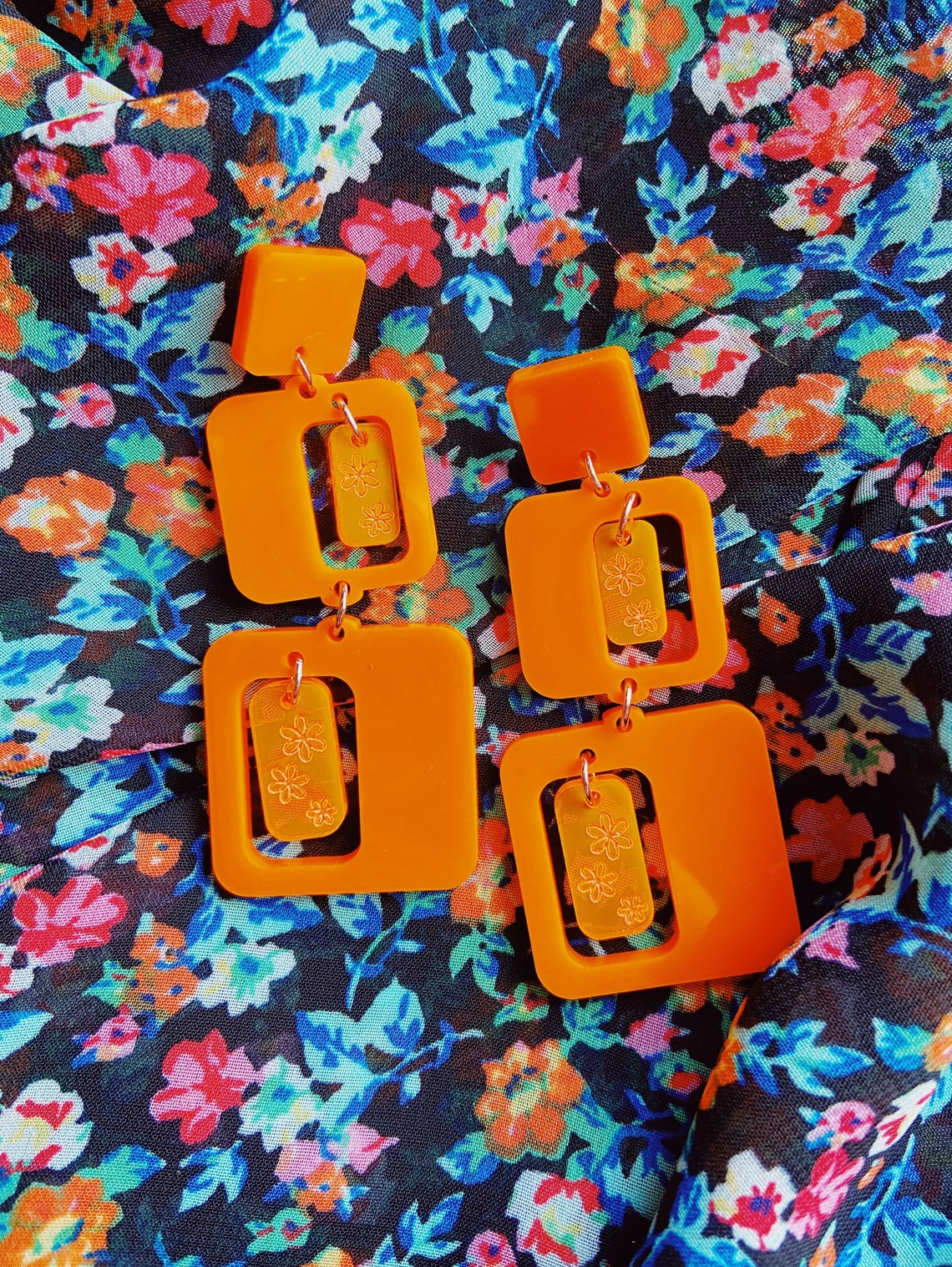 Mod Earrings Retro Earrings Gogo Earrings Mod style Retro Etsy