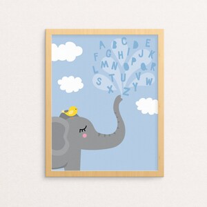 Elephant PRINTABLE Wall Art | Alphabet Print | Zoo Animal Wall Art | ABC Nursery Decor | Instant Digital Download | Kid Art Print | Playroom