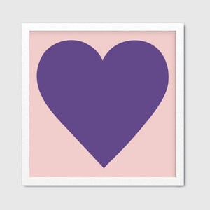 Heart PRINTABLE Wall Art Large Square Art Print Pink - Etsy
