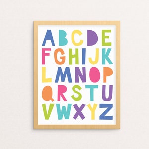 Alphabet Poster | Rainbow Alphabet Printable | Alphabet Wall Art | ABC Nursery Decor | Instant Digital Download | Kids | Playroom | Colorful