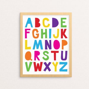 Alphabet Print | Rainbow Alphabet Printable | Alphabet Wall Art | ABC Nursery Decor | Instant Digital Download | Kids | Playroom | Colorful