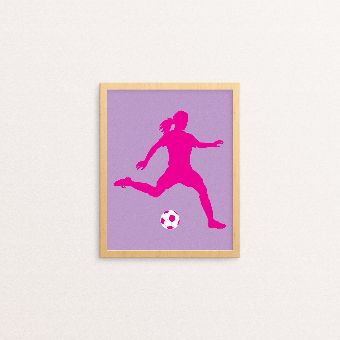 Soccer Wall Art PRINTABLE Girls Soccer Print Hot Pink Etsy