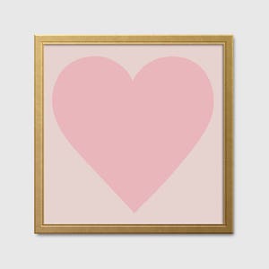 Printable Art Large Heart Square Wall Art Print Light Pink Nursery Wall ...