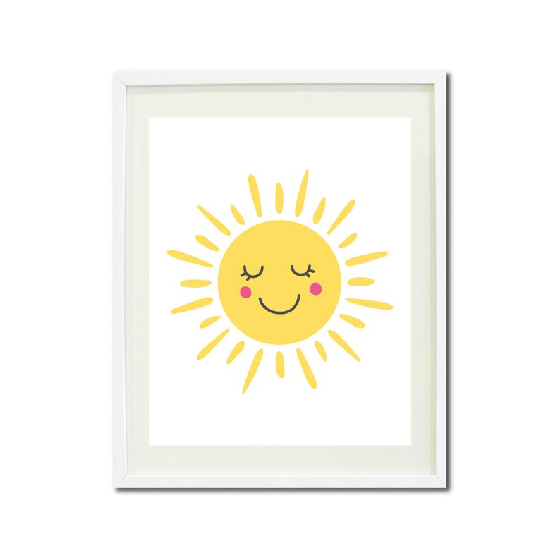 Sunshine PRINTABLE Wall Art Cute Sun Print Yellow Nursery Wall Decor