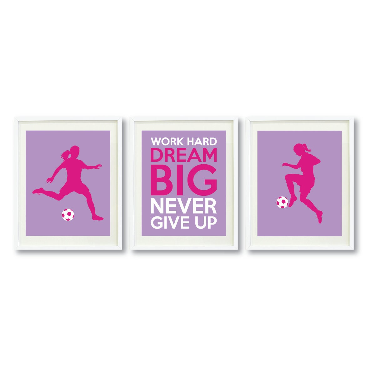 Soccer Wall Art PRINTABLE Set of 3 Girls Soccer Print Hot Etsy