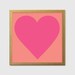 Heart PRINTABLE Wall Art Large Square Art Print Coral and - Etsy