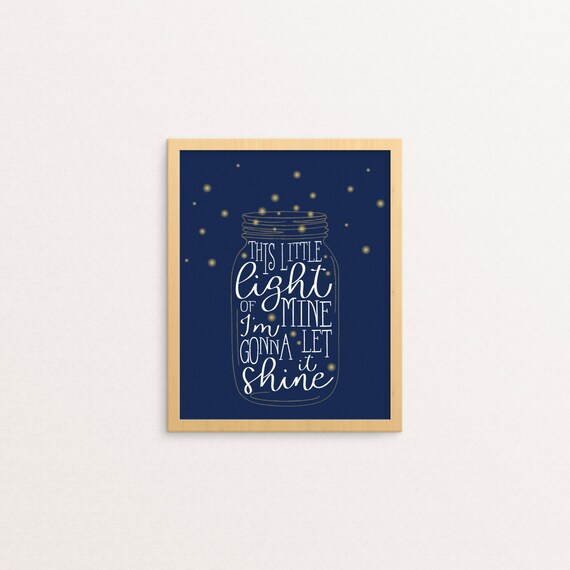 This Little Light of Mine I'm Gonna Let it Shine | Scripture Wall Art | Bible Verse Wall Art | Printable | Christian Wall Art | Nursery Wall